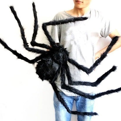 Giant Terror Spider: Black Halloween Prop for Indoor & Outdoor Haunted Decor