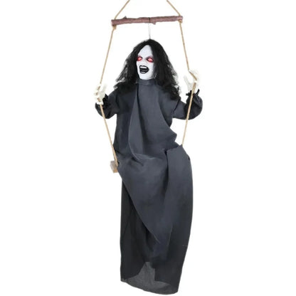 Scary Talking Demon Woman with Interactive Effects for Halloween Decor