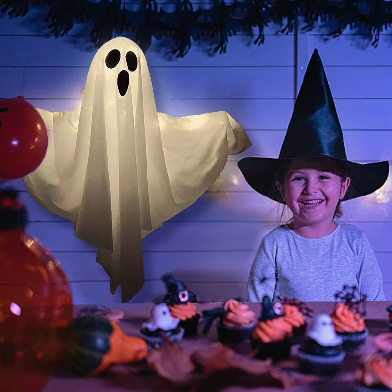 Glowing Phantom: LED Hanging Ghost for Spooky Indoor & Outdoor Halloween Decor