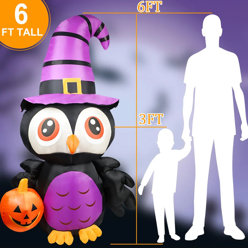 Giant Owl Inflatable with Pumpkin – Perfect for Halloween  Decor