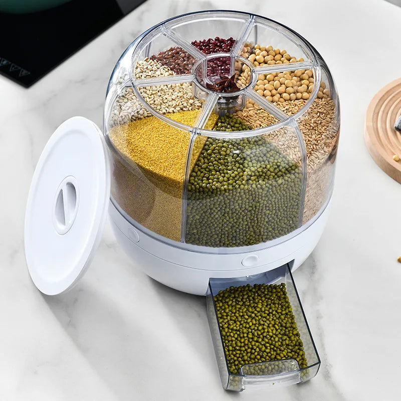 EasyServe Rice Keeper: 360° Rotating Food Container for Freshness and Convenience