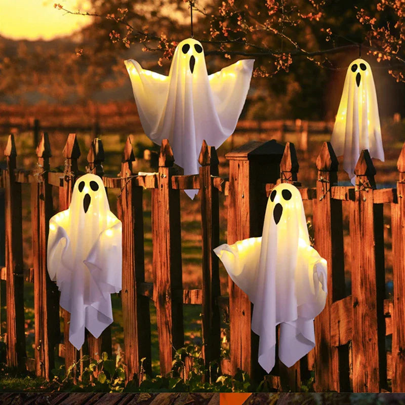 Glowing Phantom: LED Hanging Ghost for Spooky Indoor & Outdoor Halloween Decor