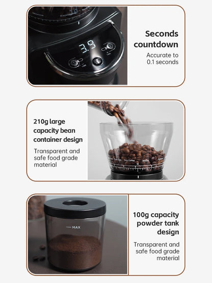 Bean Master: Visual Bean Storage Automatic Coffee Grinder – Ideal for Espresso & Pour Over