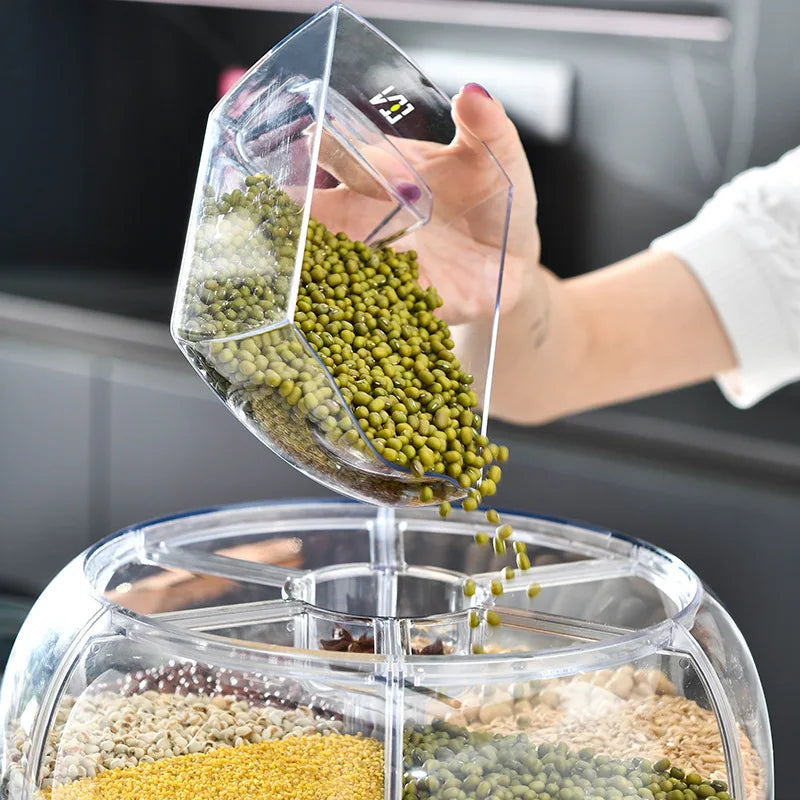 EasyServe Rice Keeper: 360° Rotating Food Container for Freshness and Convenience