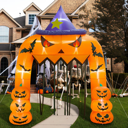 LED-Illuminated 12FT Halloween Inflatable Arch for Decor