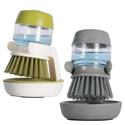 DishDuo Brush & Dispenser: Convenient Kitchen Tool for Effortless Cleaning and Storage