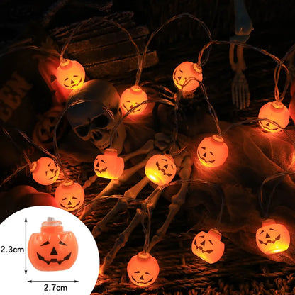 Eerie Illumination: Halloween String Lights Featuring Pumpkin, Skull & Eyeball Designs