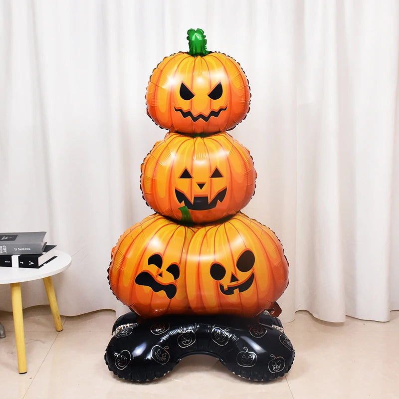 Spooky Giants: Large Halloween Pumpkin, Witch & Ghost Standing Foil Balloons