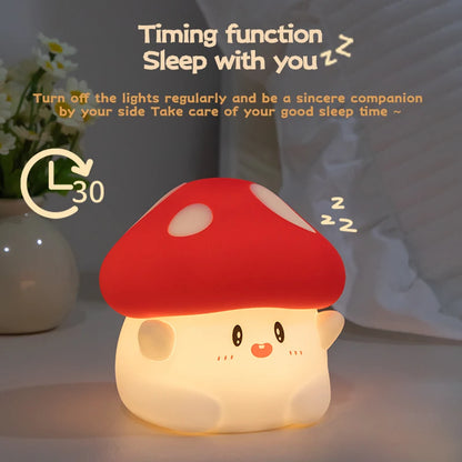 Enchanted Glow: USB Rechargeable Mushroom Night Light