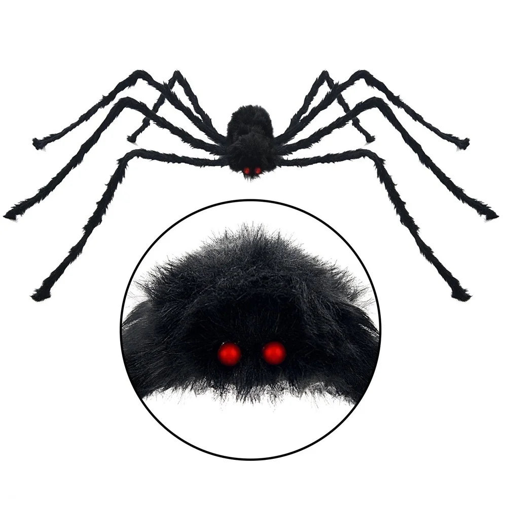 Giant Terror Spider: Black Halloween Prop for Indoor & Outdoor Haunted Decor