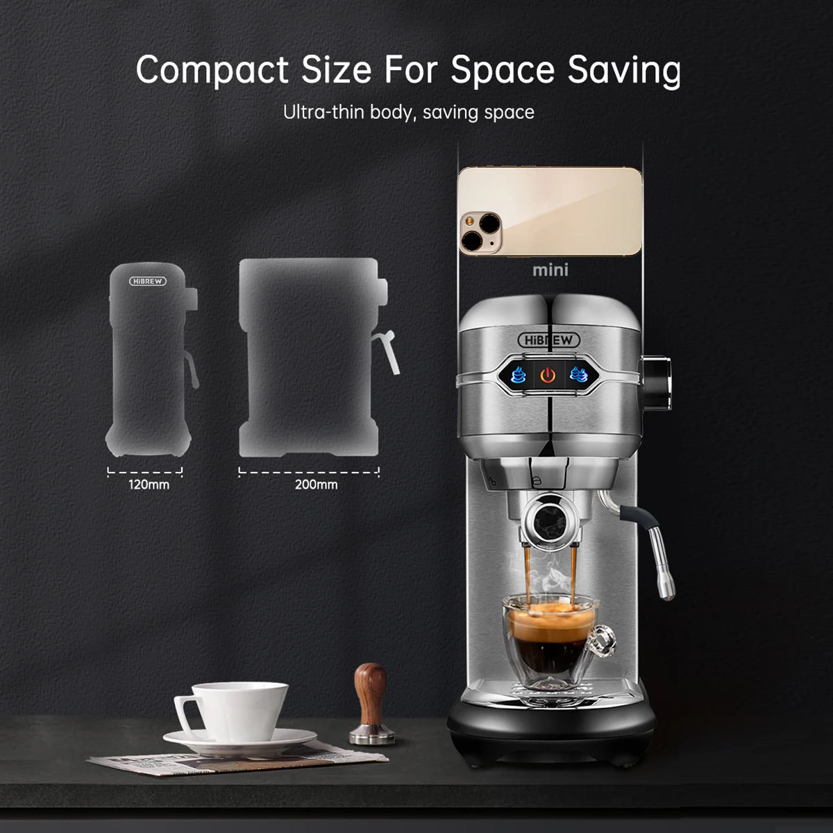 Espresso Elegance: HiBREW Super Slim Coffee Maker for Pods & Ground Coffee