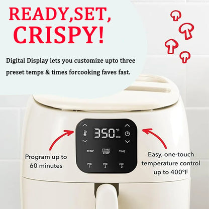 Compact Ceramic Air Fryer with Digital Control for Healthier Meals