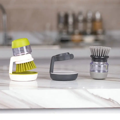 DishDuo Brush & Dispenser: Convenient Kitchen Tool for Effortless Cleaning and Storage