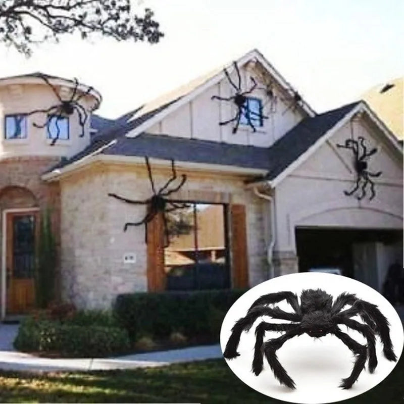 Giant Terror Spider: Black Halloween Prop for Indoor & Outdoor Haunted Decor