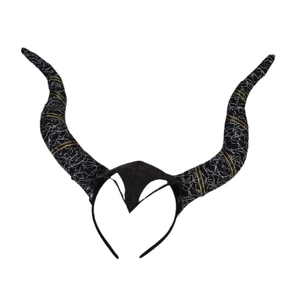 Black Demon Horns Headpiece for Halloween and Cosplay